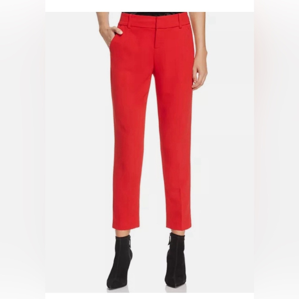 Alice + Olivia Red Stacey Cropped Pants.